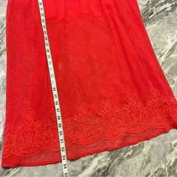 Heart Soul Womens Maxi Dress Size 1X Red Boho Outdoor Spring Summer Embroidery - Picture 5 of 11